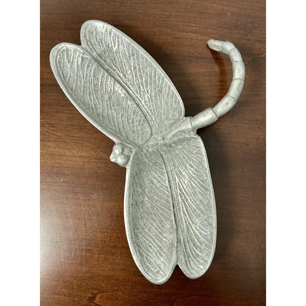 Mariposa Brillante Dragonfly Serving Dish Sand Cast Aluminum
